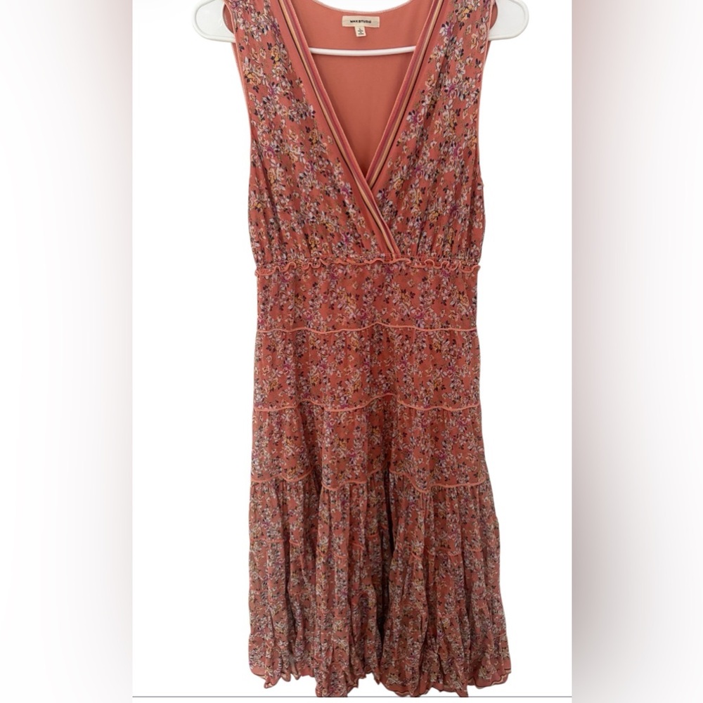 Max Studio Coral Floral Maxi Dress